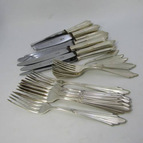 24 Piece WMF vintage cutlery set - 6 forks, 6 smaller forks, 6 knives and 6 smaller knives