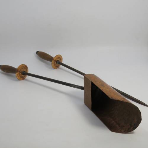 Pair of vintage fire place tools