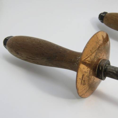Pair of vintage fire place tools
