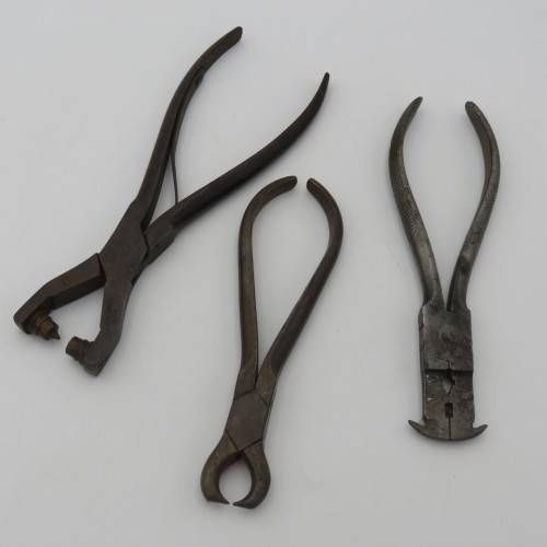 Lot of 3 vintage leather working tools