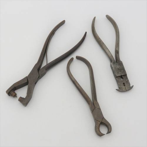 Lot of 3 vintage leather working tools