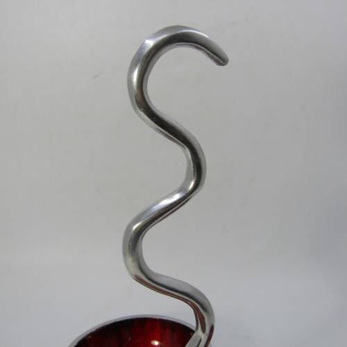 Aluminum and enamel triple sweets dish