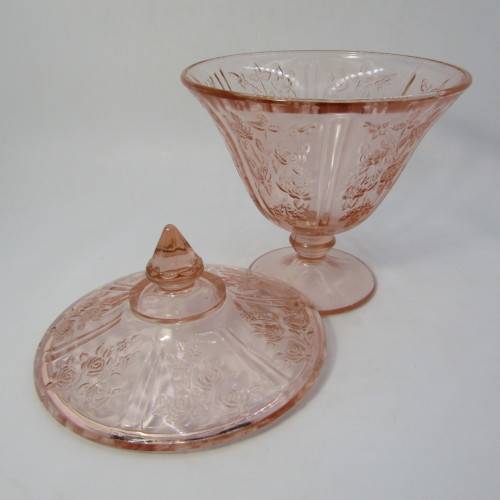 Vintage Carnival glass sweet dish - lid chipped