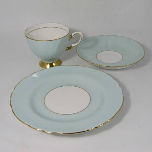 Vintage Light Blue Tuscan porcelain trio