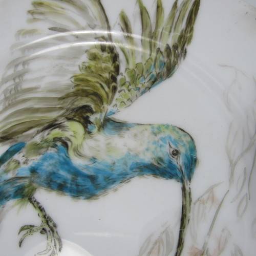 Hand painted Malachite Sunbird on Sri Lanka plate