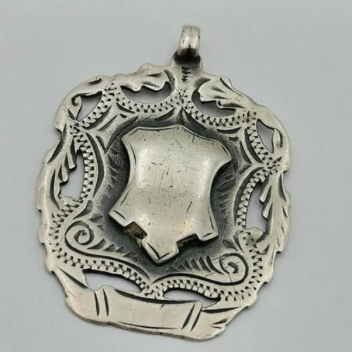 Sterling silver antique fob for pocket watch chain