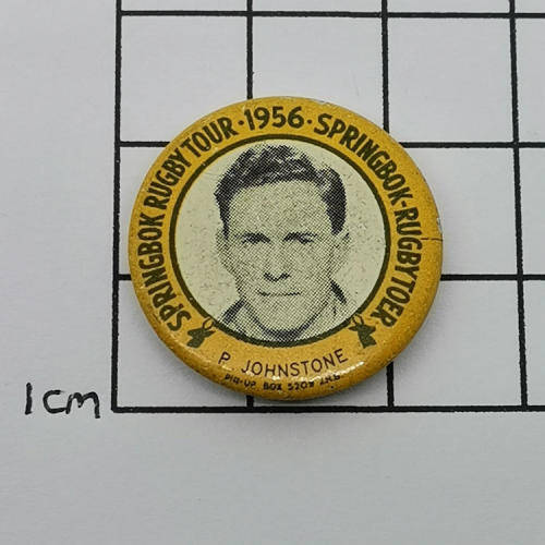 1956 Springbok Rugby tour Paul Johnstone tinnie badge