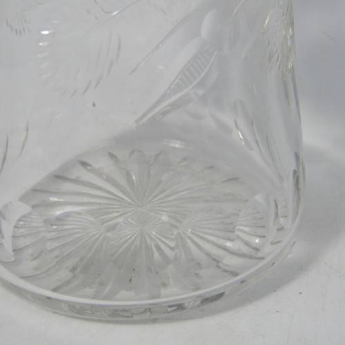 Beautiful vintage glass decanter with silver plated rim