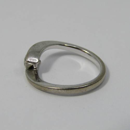 18kt White Gold ring with round brilliant diamond of 0.36 carat color I/J - size J