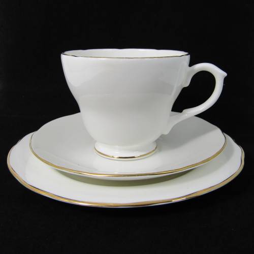 Duchess white and gold porcelain trio