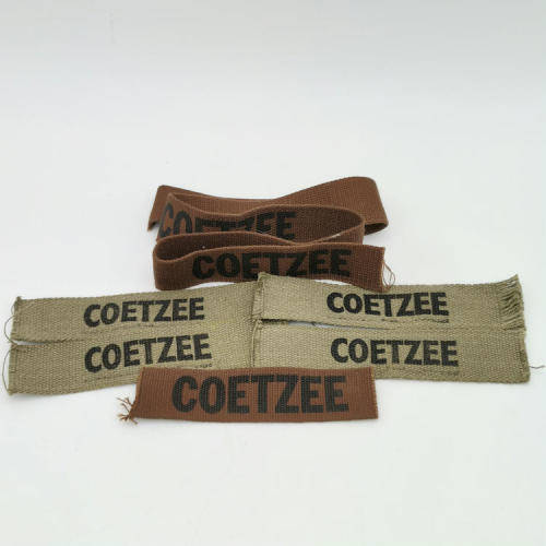 Lot of SA Army Coetzee name tags