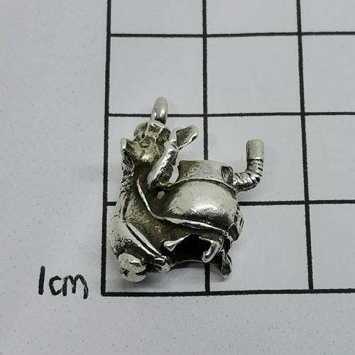 Vintage silver penguin with stove charm for bracelet