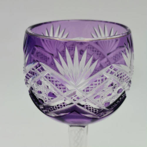 Pair of Vintage Coloured Crystal Liqueur glasses