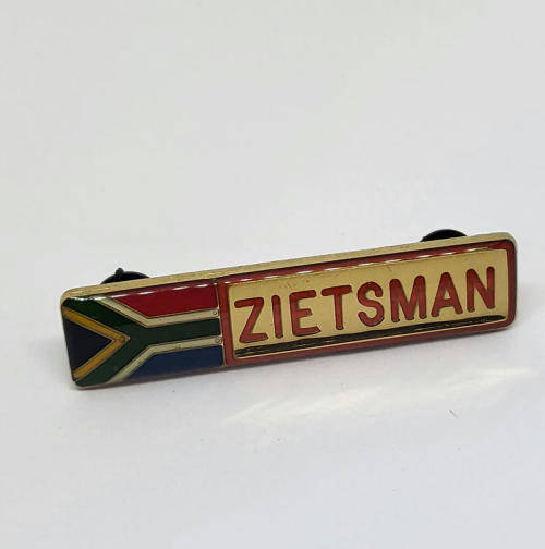 South African Army Zietsman name badge