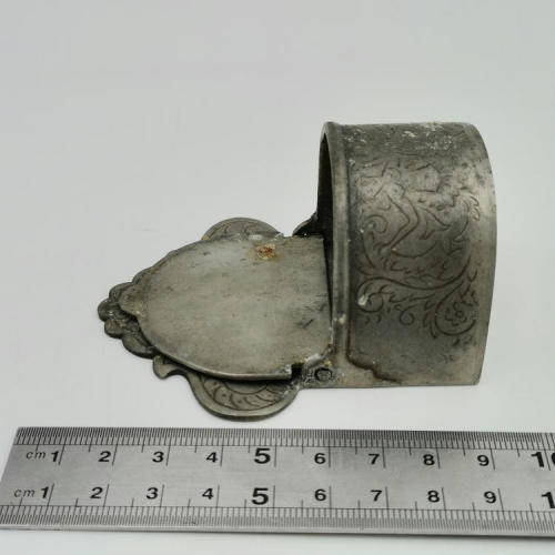 Antique Gnadental Zinn Edward Scholl German pewter salt holder