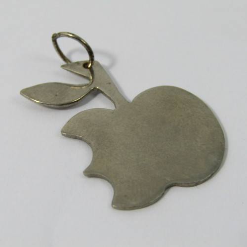 Sterling Silver bitten apple pendant - weighs 3,2g