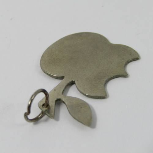 Sterling Silver bitten apple pendant - weighs 3,2g