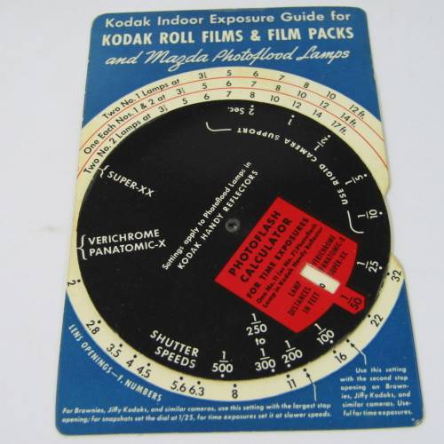 Kodak indoor exposure guide No. 1211