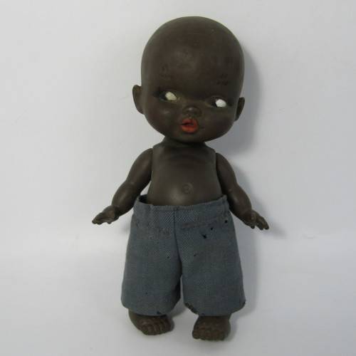 Pair of vintage African rubber dolls