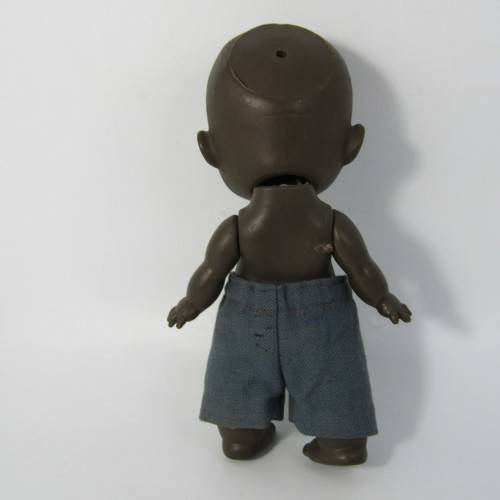 Pair of vintage African rubber dolls