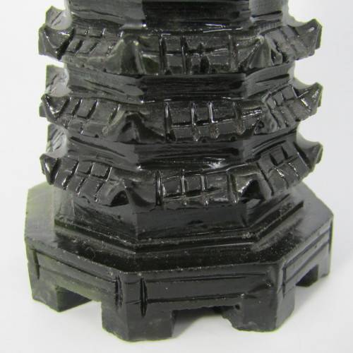 Vintage Jade stone carving of Tower of Chinese Immortals of Wisdom