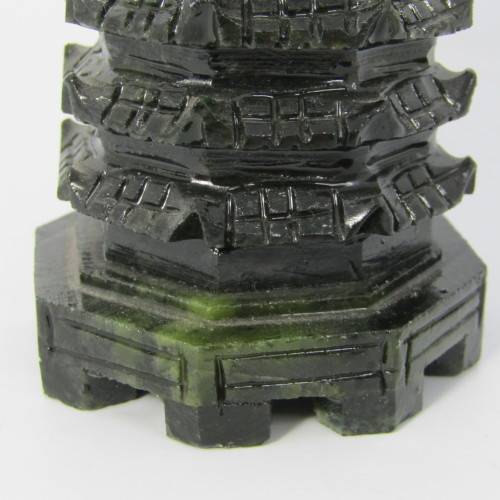 Vintage Jade stone carving of Tower of Chinese Immortals of Wisdom