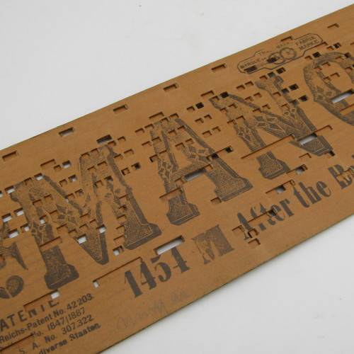 Punched Media MANOPAN music box strip - 1454M - After the Ball Waltz - Late 1800`s