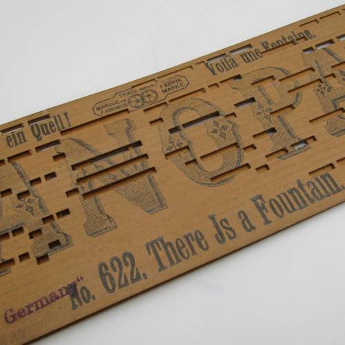 Punched Media MANOPAN music box strip - No. 622 - There is a fountain - Late 1800`s - Error