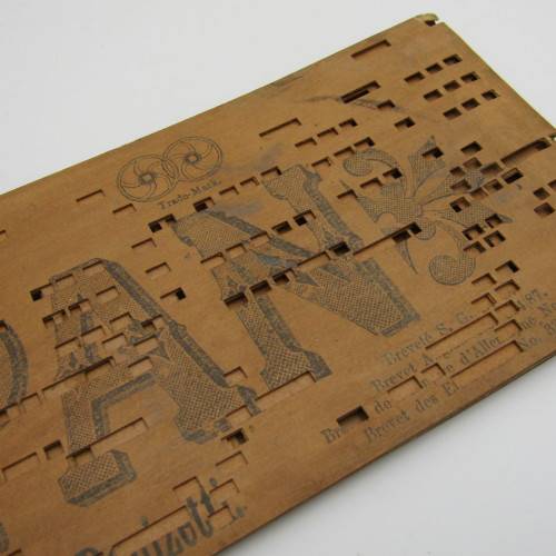 Punched Media Manopan Music Box Strip No. 105A - rare four side version - Late 1800`s