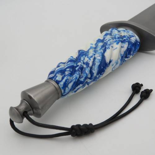 Custom made Riaan Ras dagger with leather sheath and certificate