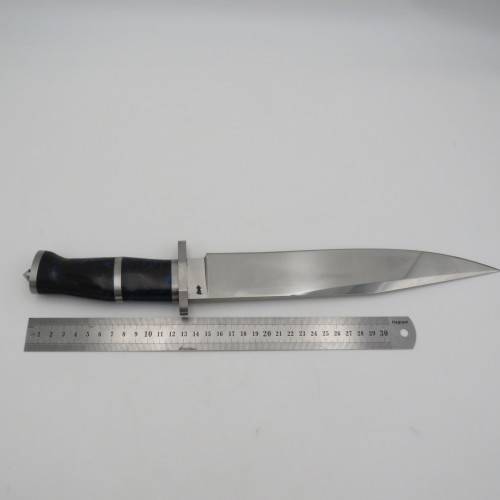 Large handmade fixed blade Bowie knife by Riaan Ras with certificate