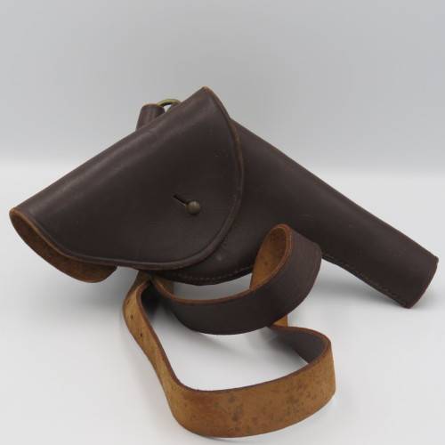 Old Military leather gun holster with strap