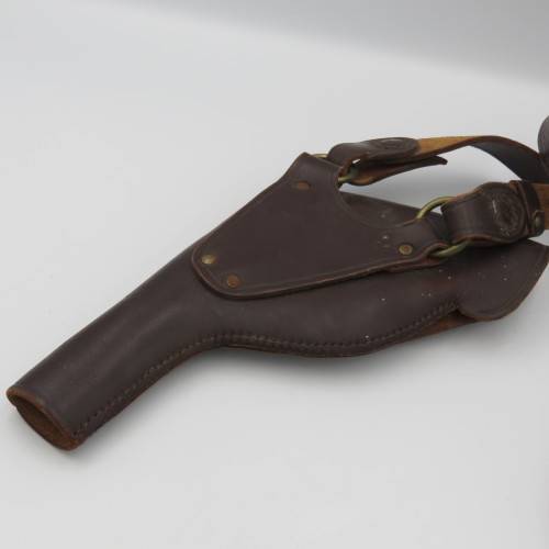 Old Military leather gun holster with strap