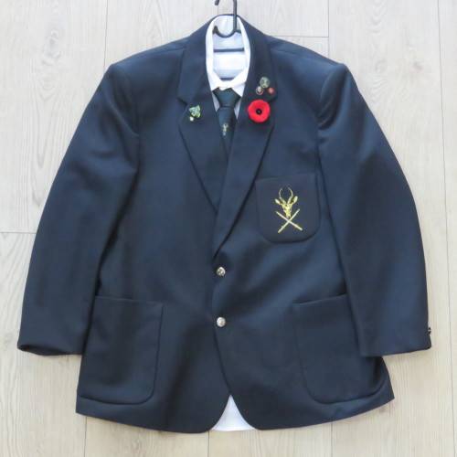 SA Infantry veteran uniform with shirt, tie, jacket and badges (Total back length - 82 cm)