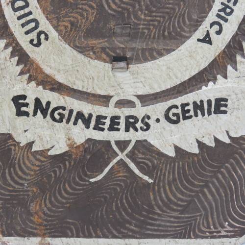 Vintage South Africa Engineers corps metal plate - no center