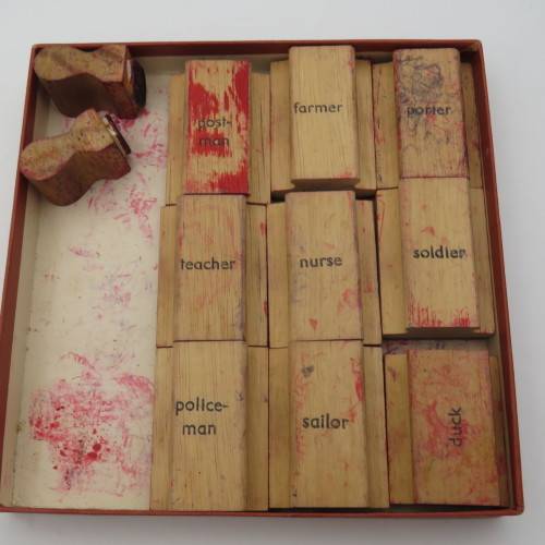 Lot of 9 rubber stamps - Vintage