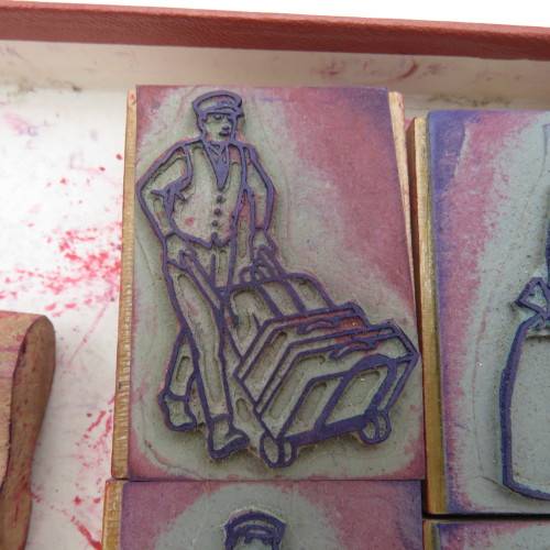 Lot of 9 rubber stamps - Vintage