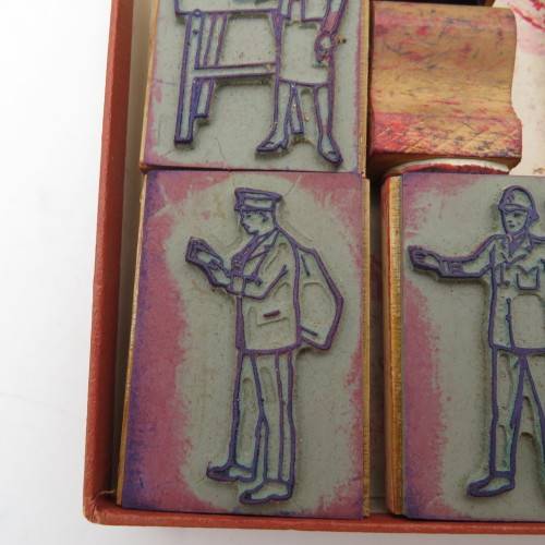 Lot of 9 rubber stamps - Vintage