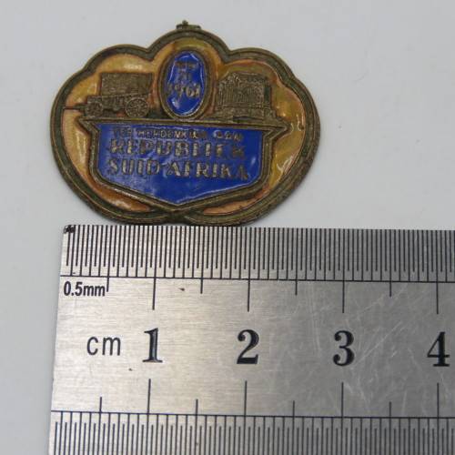 Pair of 1961 Replublic Festival pin badges - one pin missing