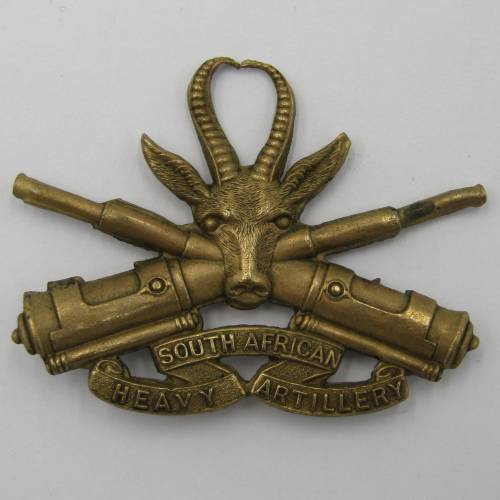 South African Heavy Artillery cap badge - Lugs bended