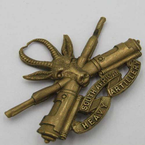 South African Heavy Artillery cap badge - Lugs bended