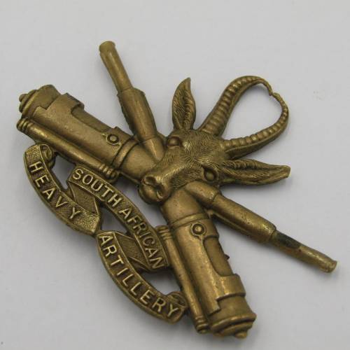 South African Heavy Artillery cap badge - Lugs bended