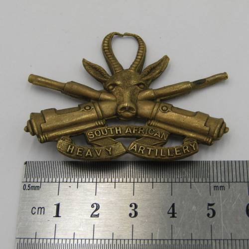 South African Heavy Artillery cap badge - Lugs bended