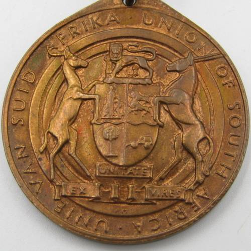 Antique Union of South Africa medallion with ribbon
