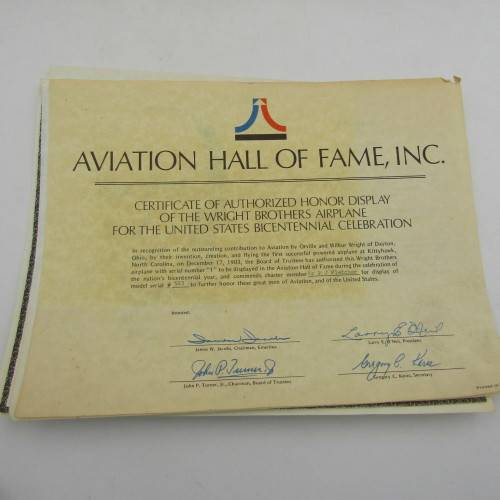 Silver Wright Brothers Aeroplane Replica - Model #583/1000