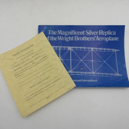 Silver Wright Brothers Aeroplane Replica - Model #583/1000