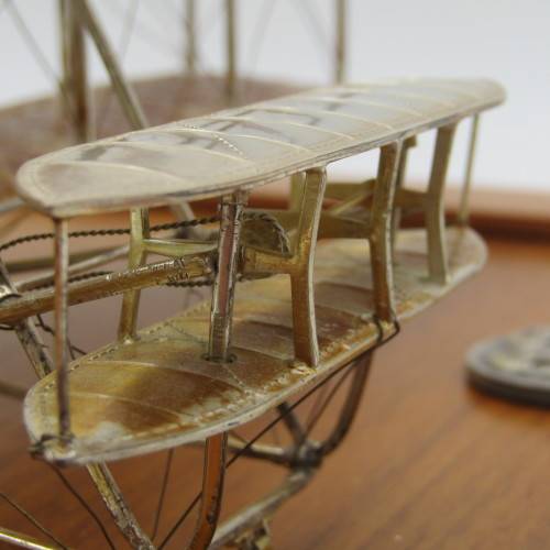 Silver Wright Brothers Aeroplane Replica - Model #583/1000