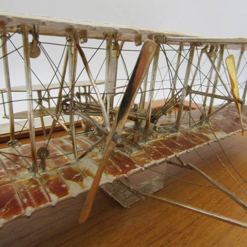 Silver Wright Brothers Aeroplane Replica - Model #583/1000
