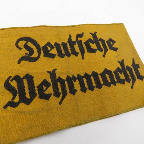 WW2 German Army Deutsche Wehrmacht yellow armband- used by  Foreign workers and civilians employed b