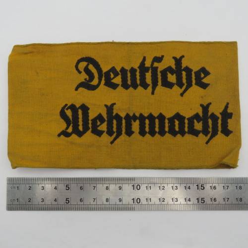 WW2 German Army Deutsche Wehrmacht yellow armband- used by  Foreign workers and civilians employed b